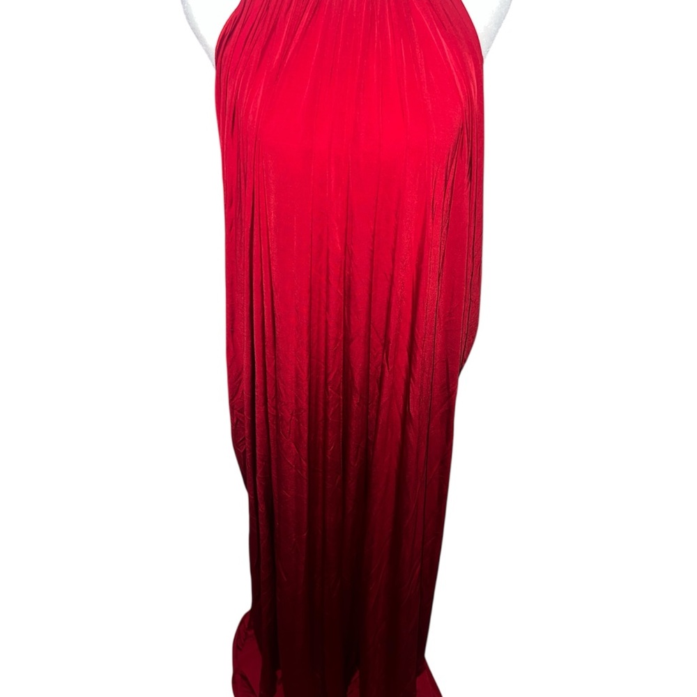 Ronny Kobo Collection Red Halter Maxi Gown